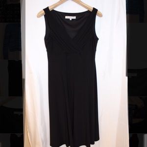 Black sleeveless dress with v-neck